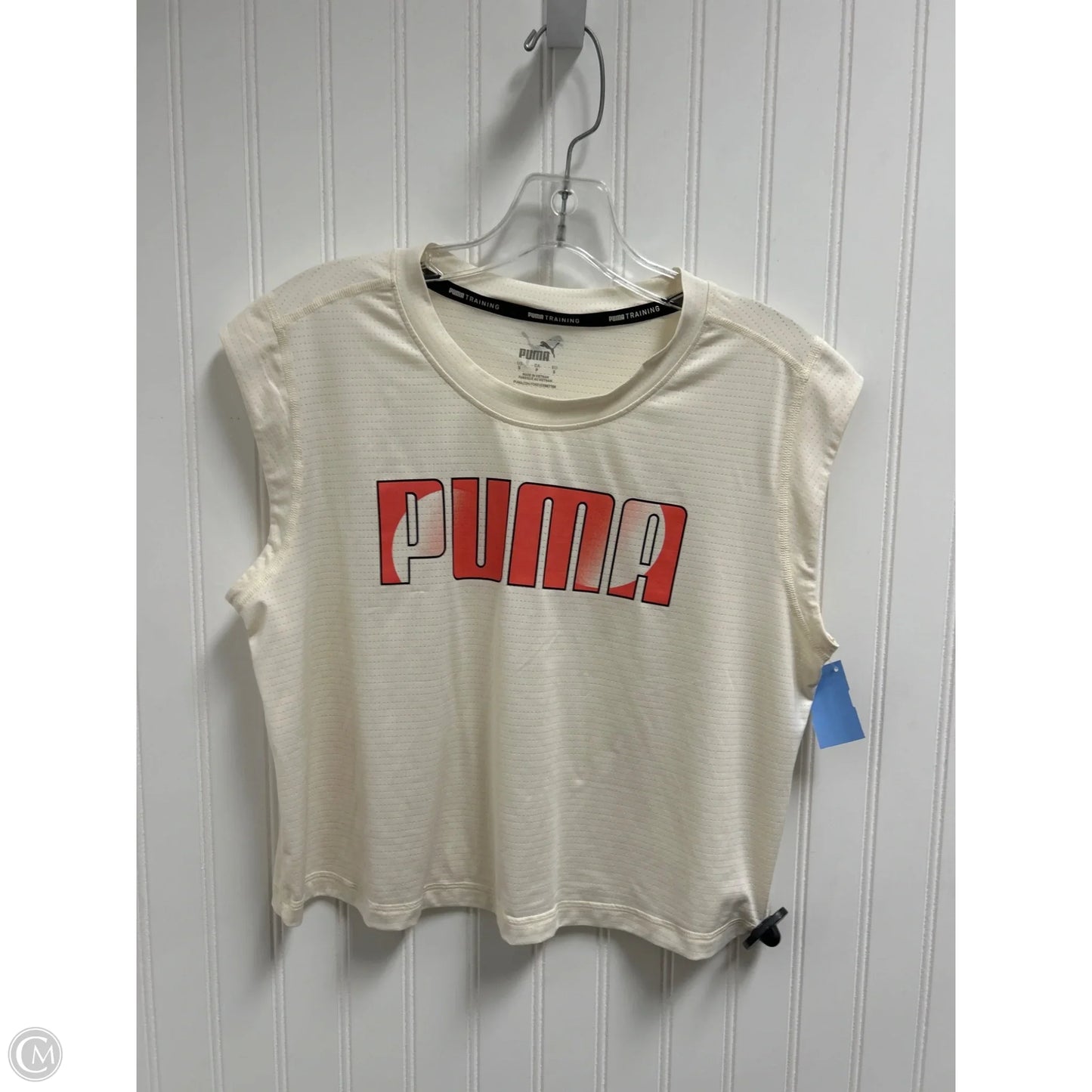 Athletic Tank Top By Puma In Cream, Size: S