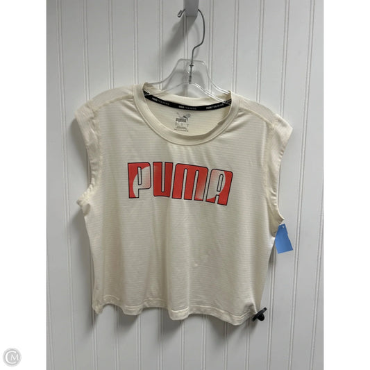 Athletic Tank Top By Puma In Cream, Size: S