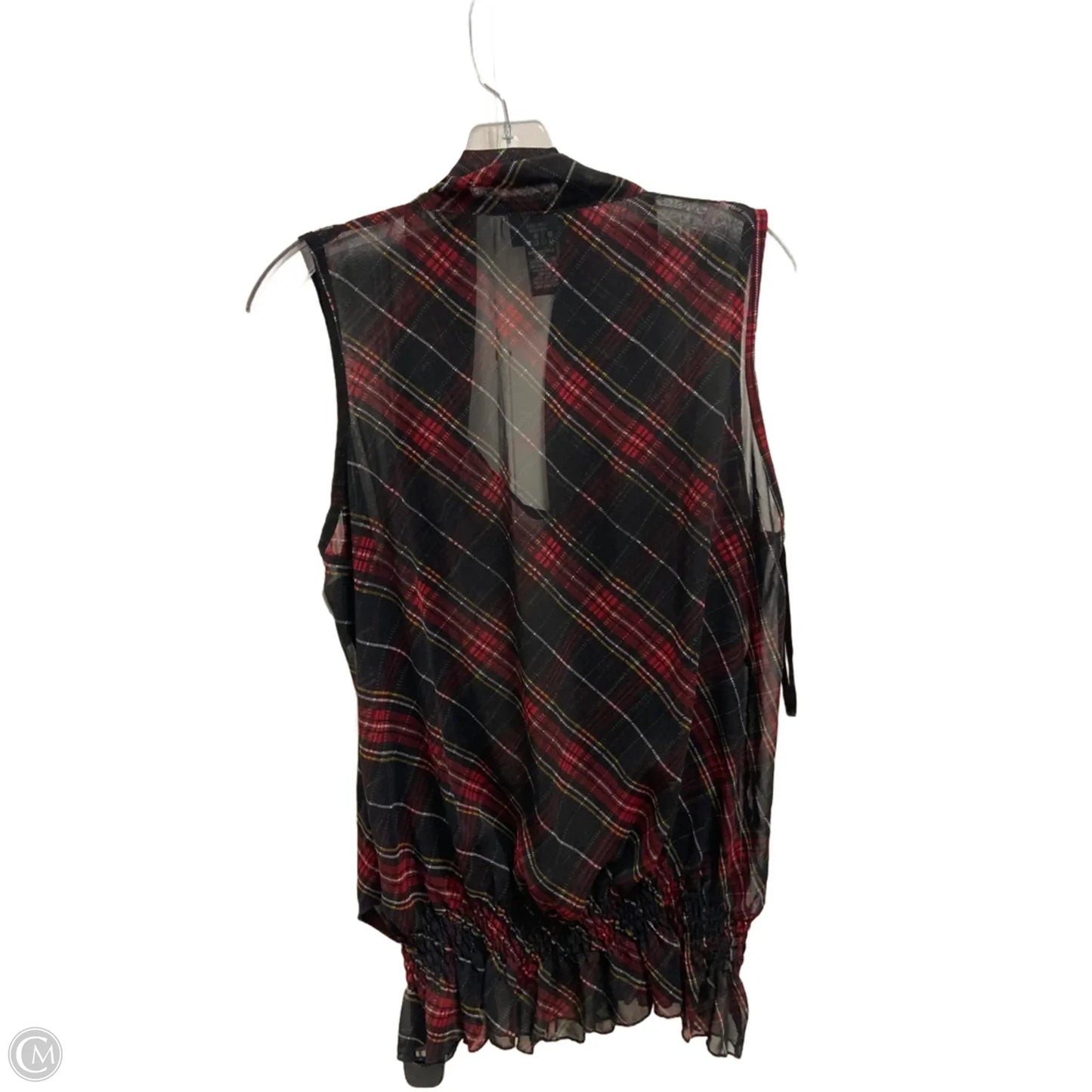 Top Sleeveless By Torrid In Plaid Pattern, Size: 0