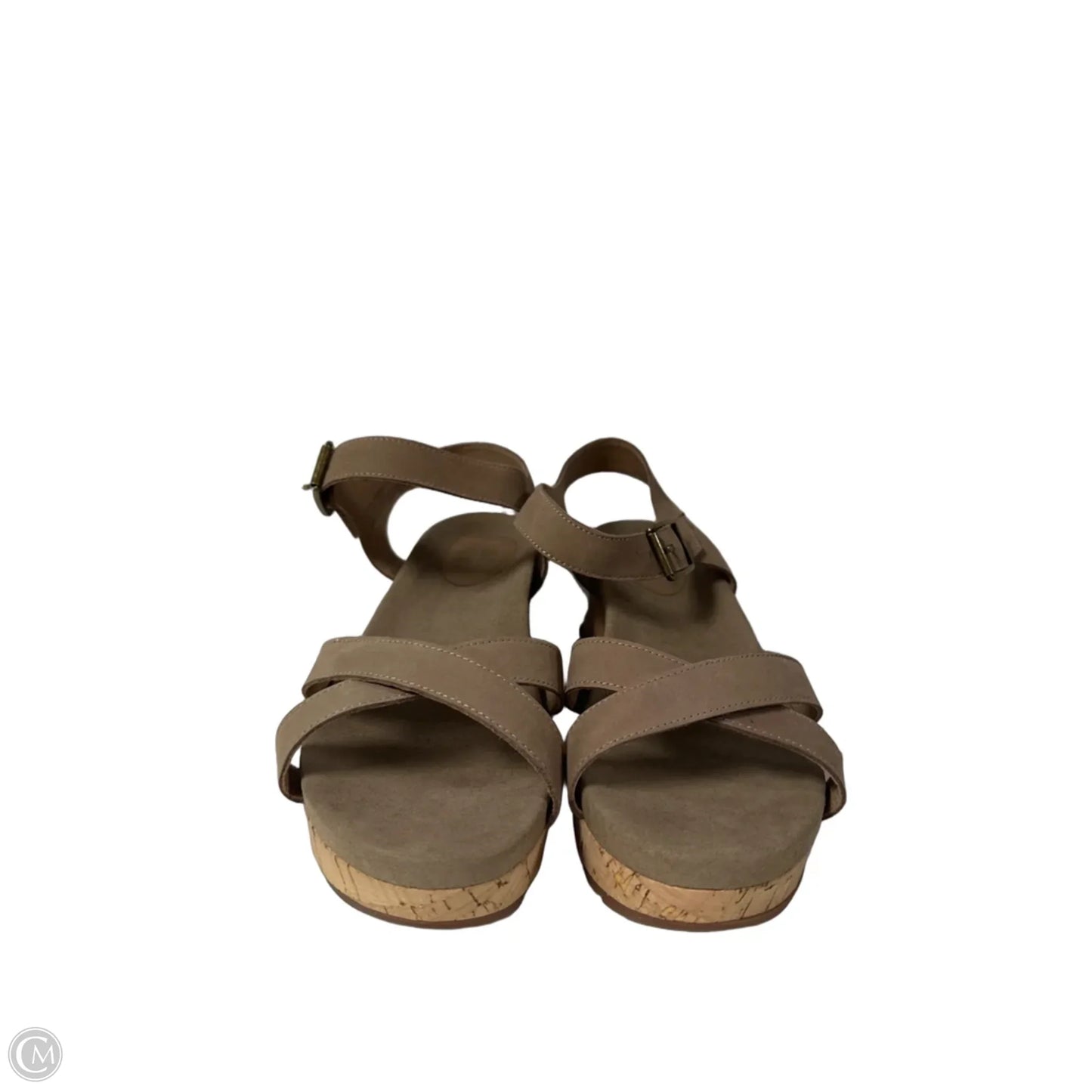 Sandals Heels Wedge By Abeo In Brown, Size: 8.5