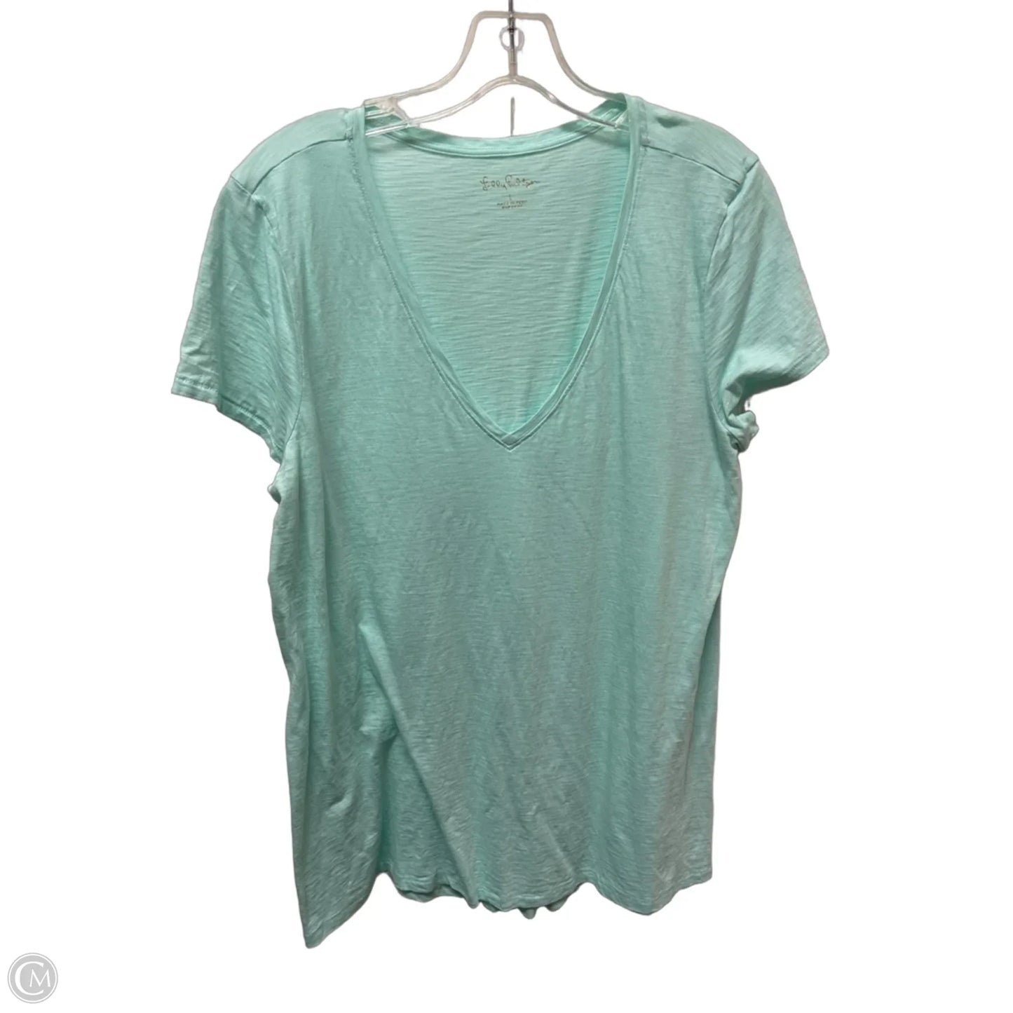 Top Short Sleeve Designer By Lilly Pulitzer In Teal, Size: L