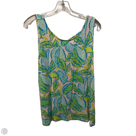 Top Sleeveless Designer By Lilly Pulitzer In Blue & Pink, Size: L