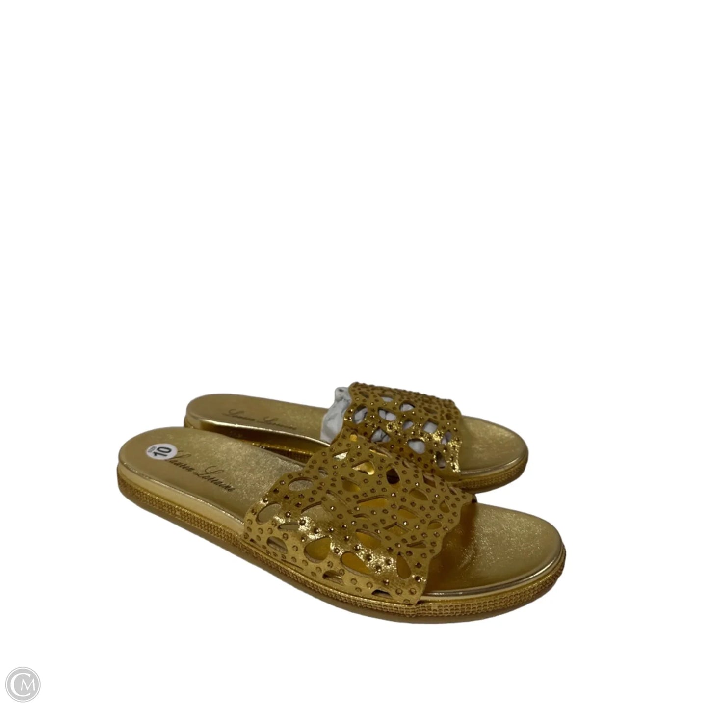 Sandals Flats By Clothes Mentor In Gold, Size: 10