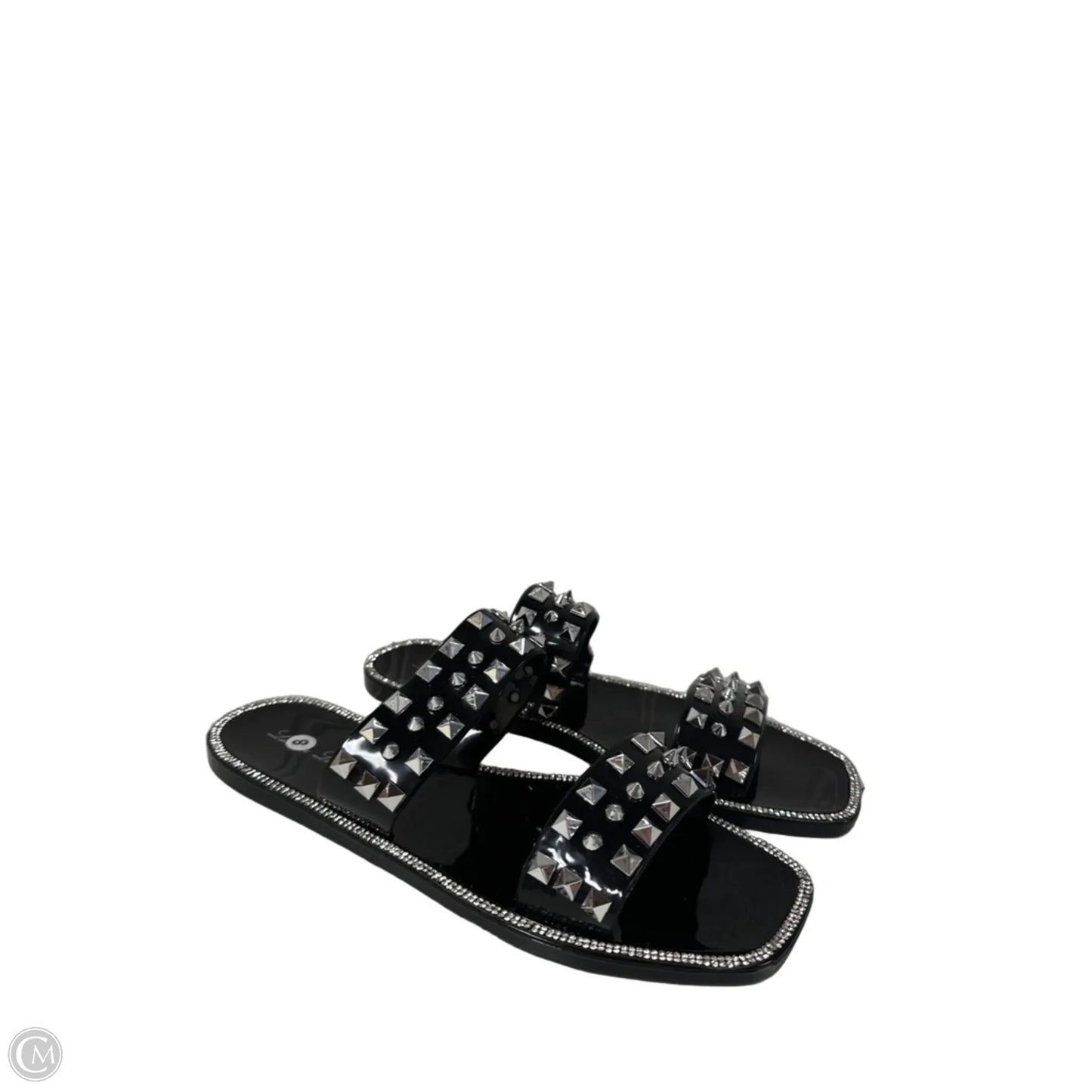 Sandals Flats By Clothes Mentor In Black, Size: 8