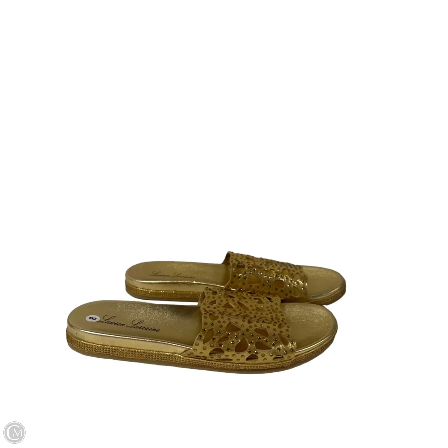 Sandals Flats By Clothes Mentor In Gold, Size: 8