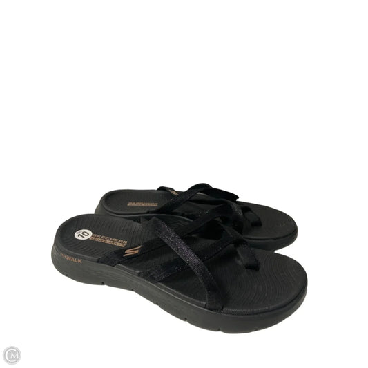 Sandals Flip Flops By Skechers In Black, Size: 10