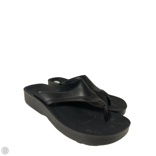 Sandals Flip Flops By Clothes Mentor In Black, Size: 9.5