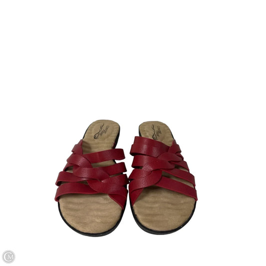 Sandals Flip Flops By Easy Street In Red, Size: 6