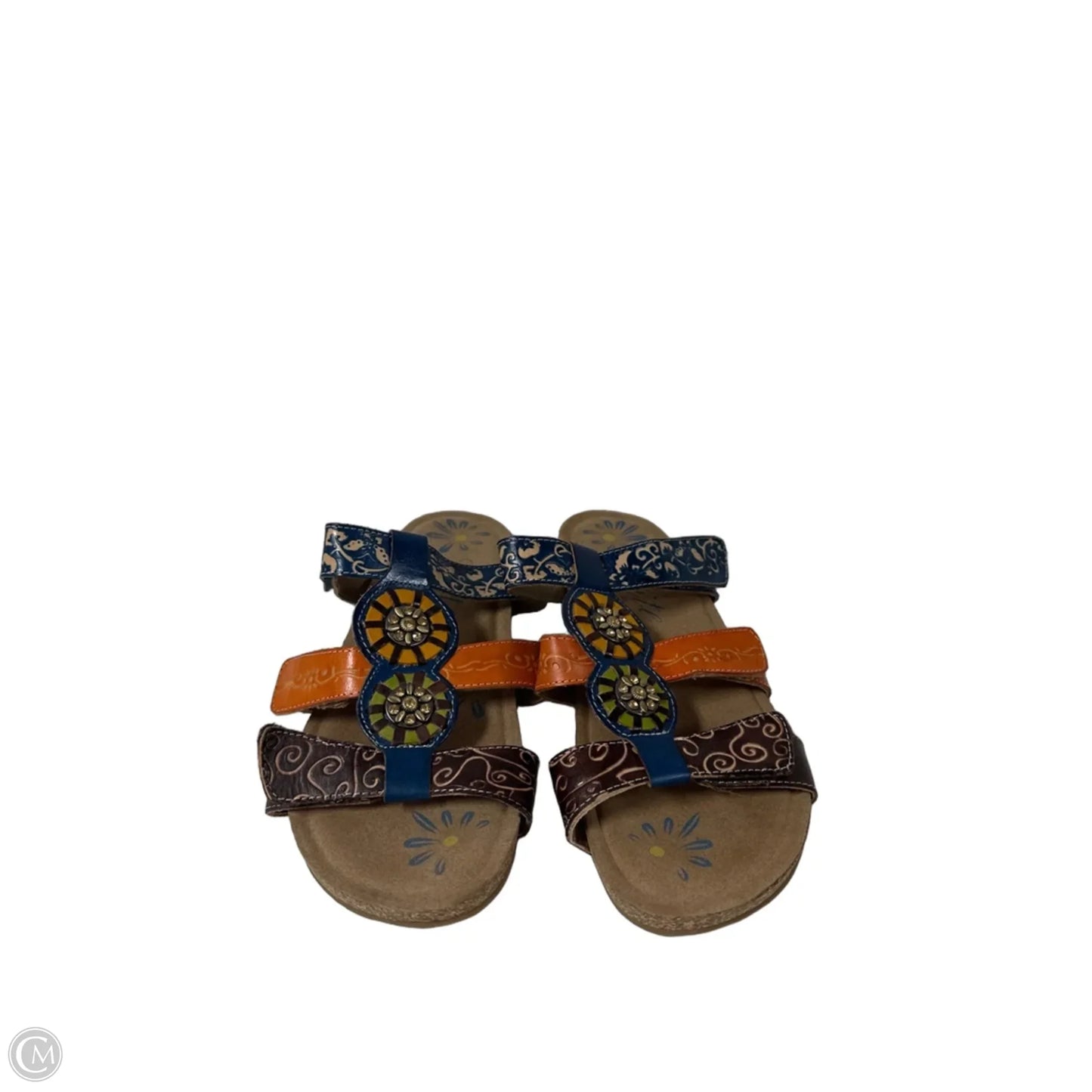 Sandals Flats By Clothes Mentor In Blue, Size: 7