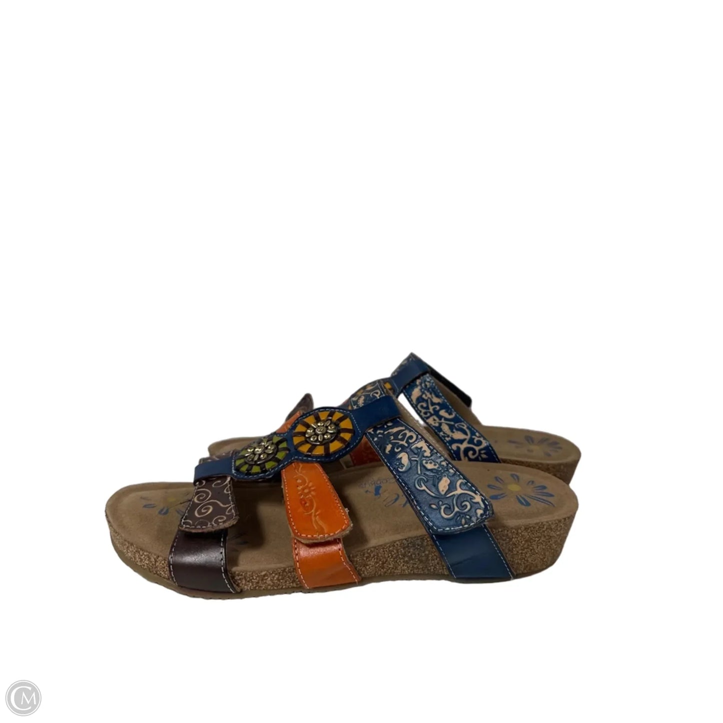 Sandals Flats By Clothes Mentor In Blue, Size: 7