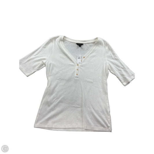 Top 2pc 3/4 Sleeve By Banana Republic In White, Size: L