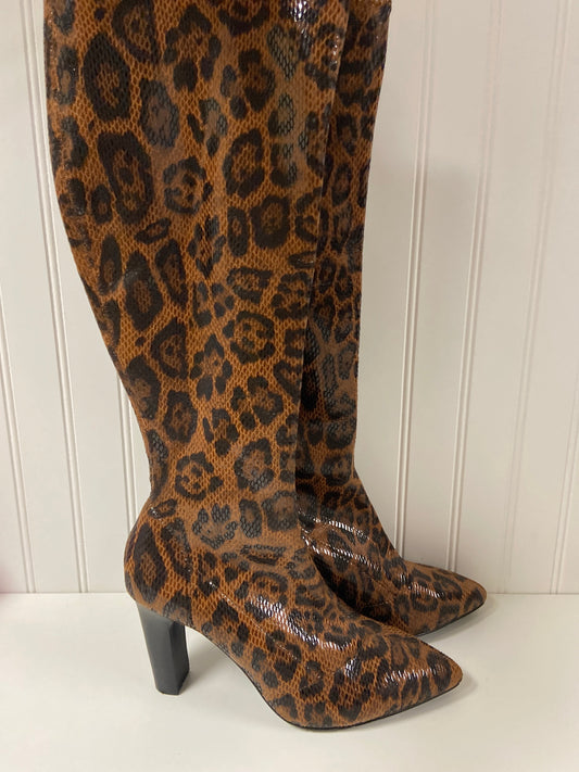 Animal Print Boots Knee Heels Charles By Charles David, Size 9.5