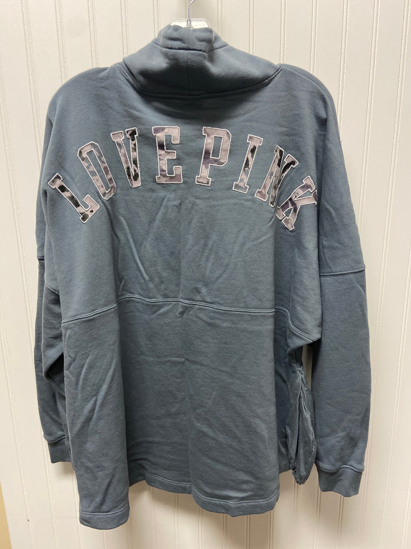 Grey Athletic Sweatshirt Collar Pink, Size 1x