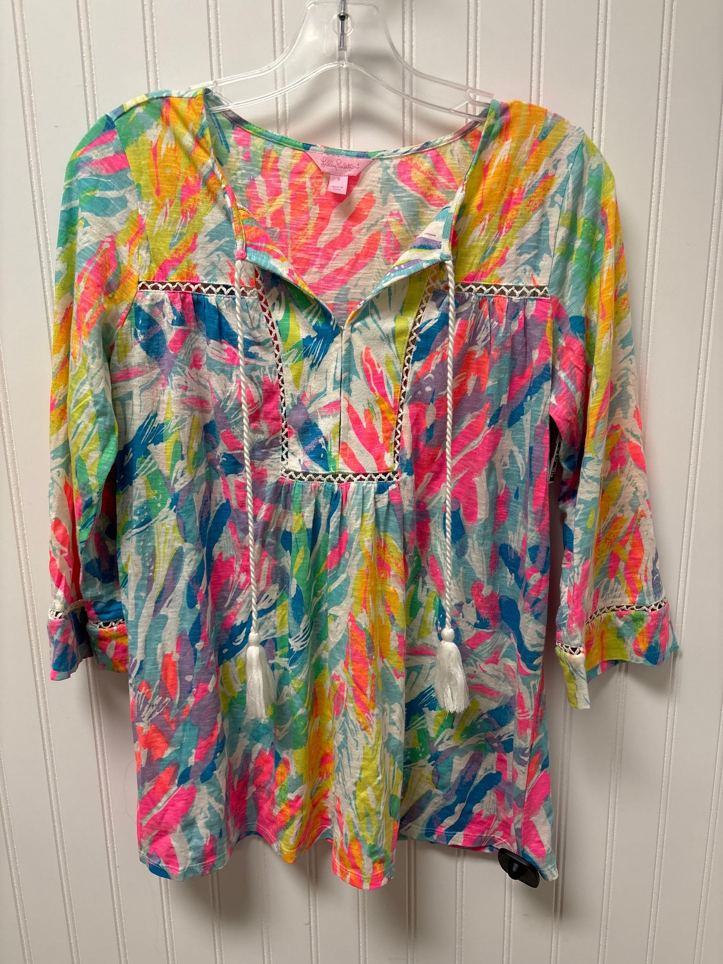 Multi-colored Top Long Sleeve Designer Lilly Pulitzer, Size S