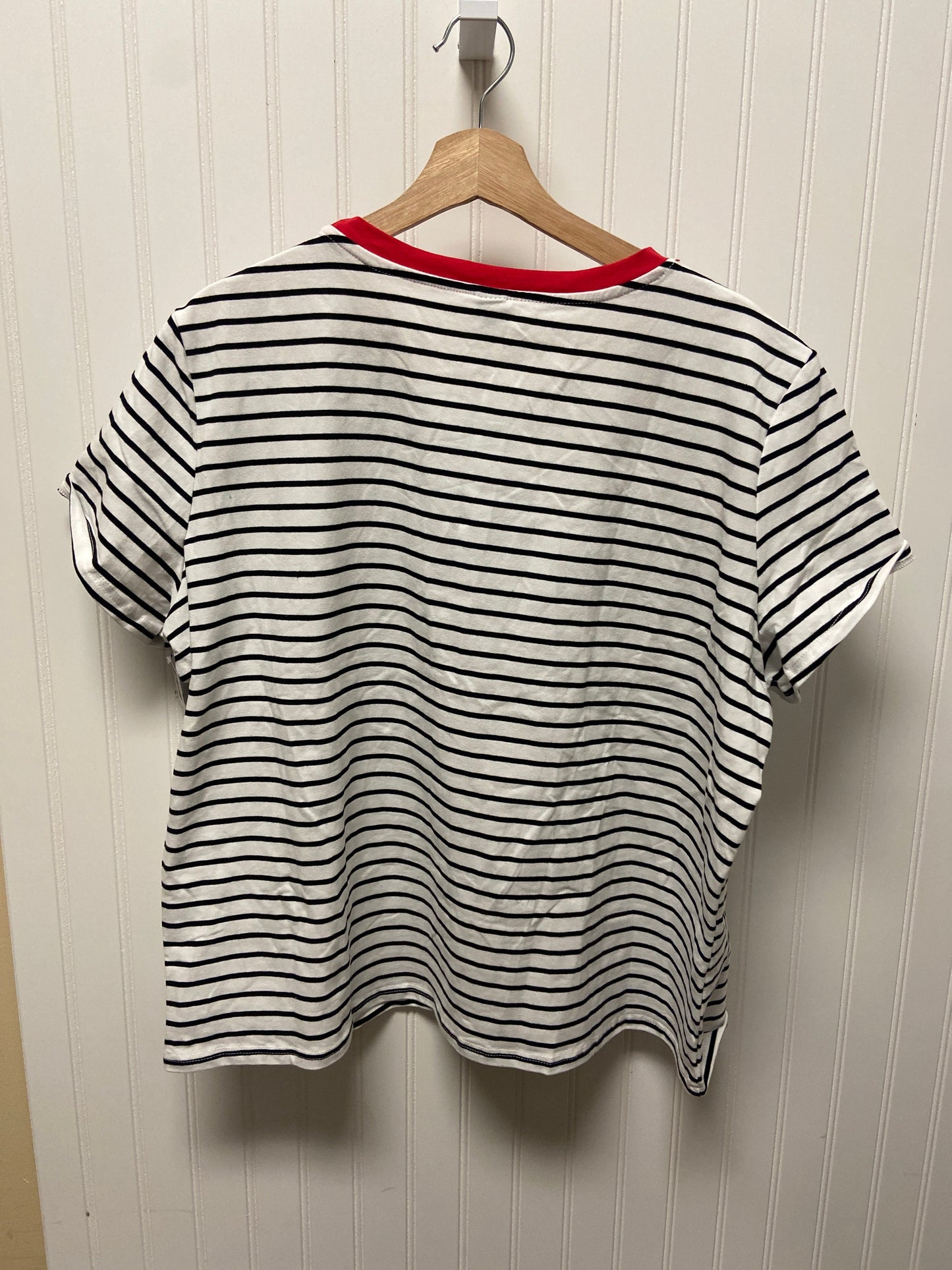 Striped Pattern Top Short Sleeve Basic Shein, Size 4x