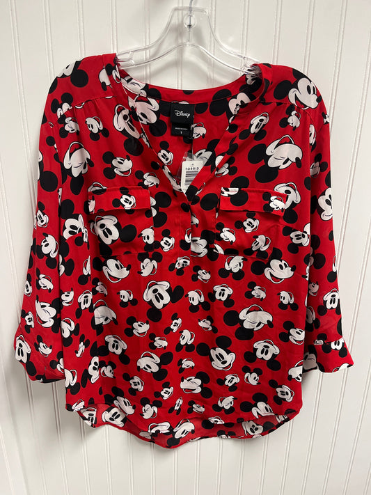 Blouse Long Sleeve By Torrid In Red, Size: 1x