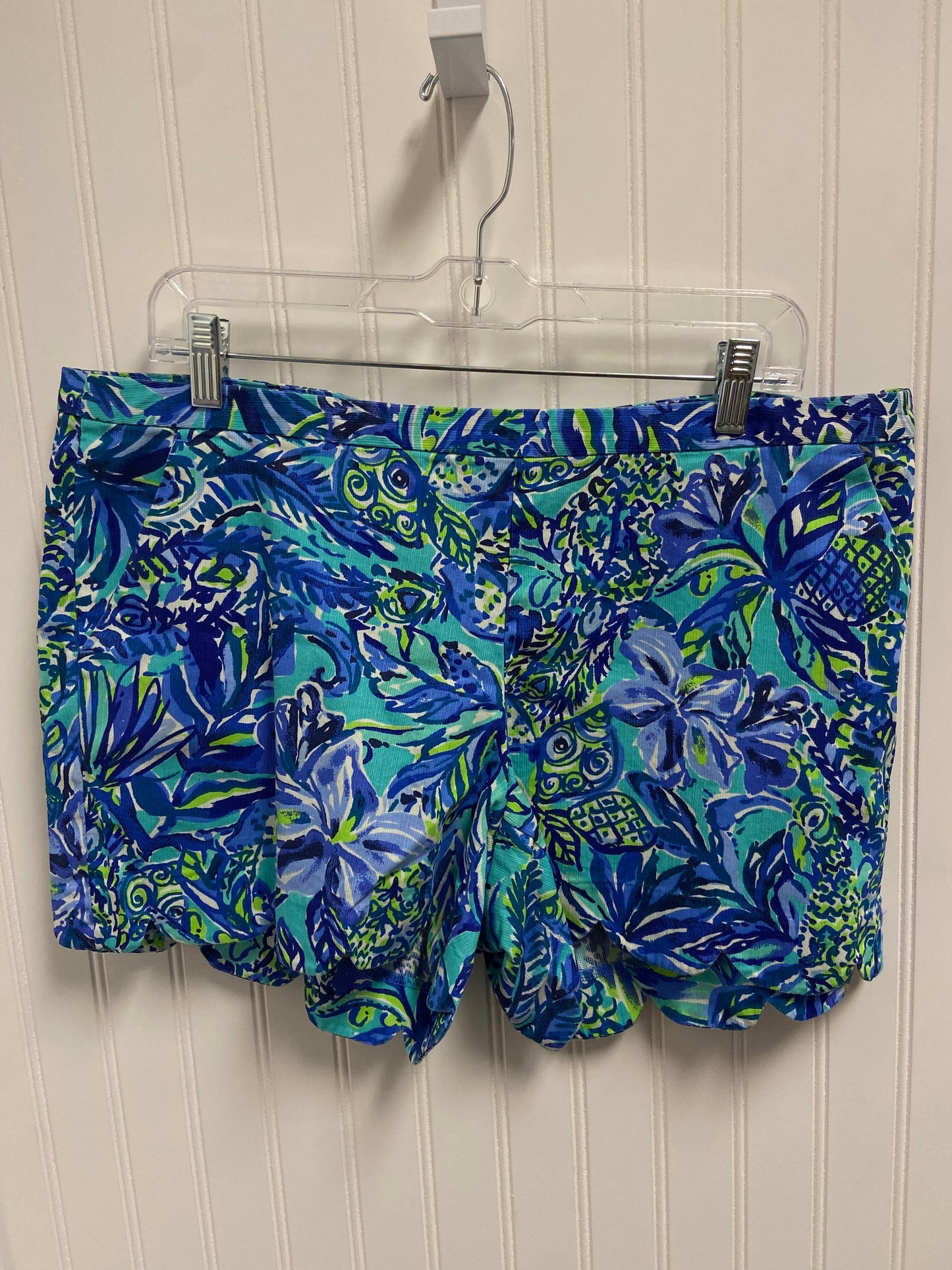 Shorts Designer By Lilly Pulitzer In Blue & Green, Size: 14