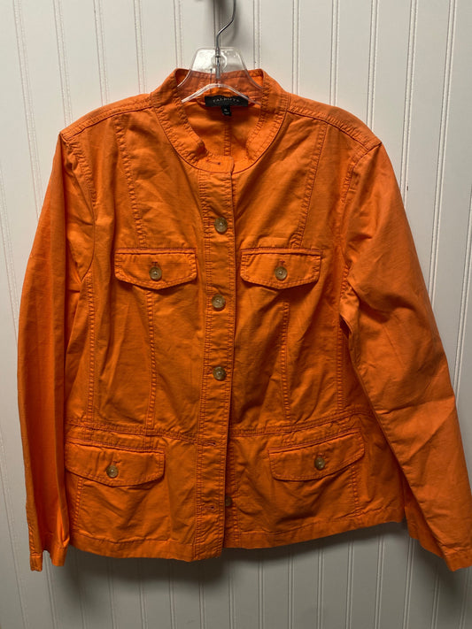 Jacket Denim By Talbots In Orange, Size: Xl