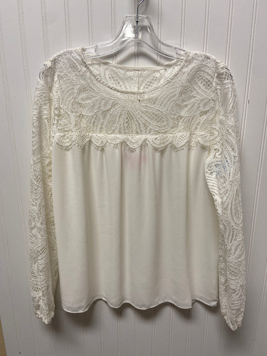 Top Long Sleeve Designer By Lilly Pulitzer In Cream, Size: M