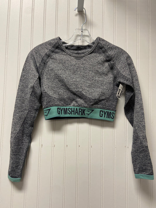 Athletic Top Long Sleeve Crewneck By Gym Shark In Grey, Size: S