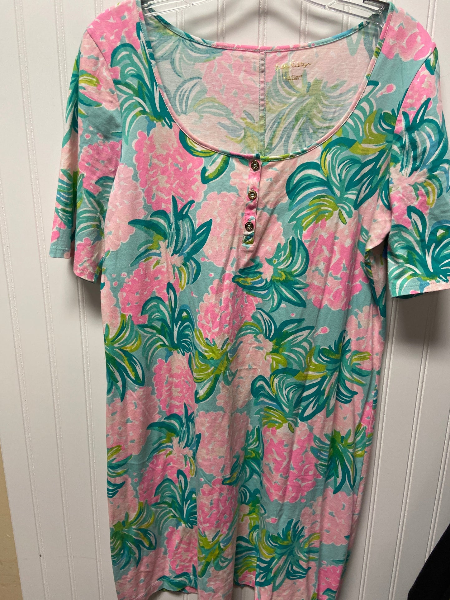 Dress Designer By Lilly Pulitzer In Blue & Pink, Size: L