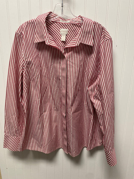 Top Long Sleeve By Chicos In Striped Pattern, Size: Xl