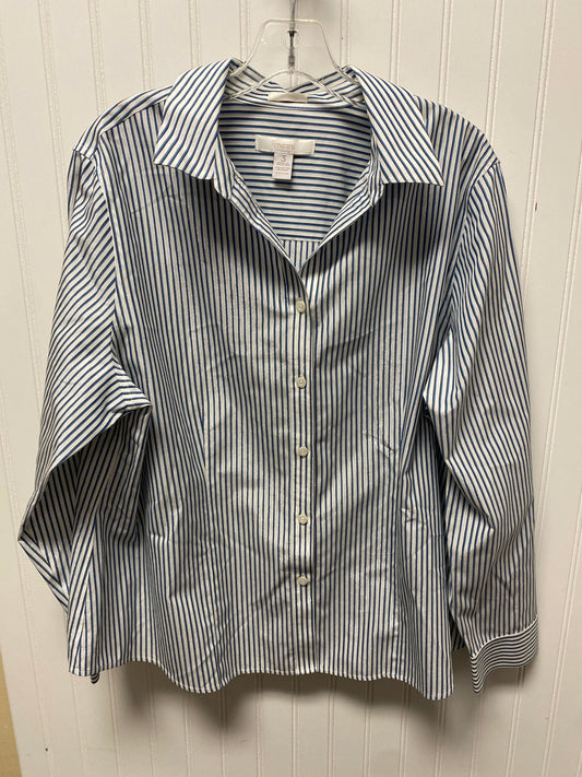 Top Long Sleeve By Chicos In Striped Pattern, Size: Xl