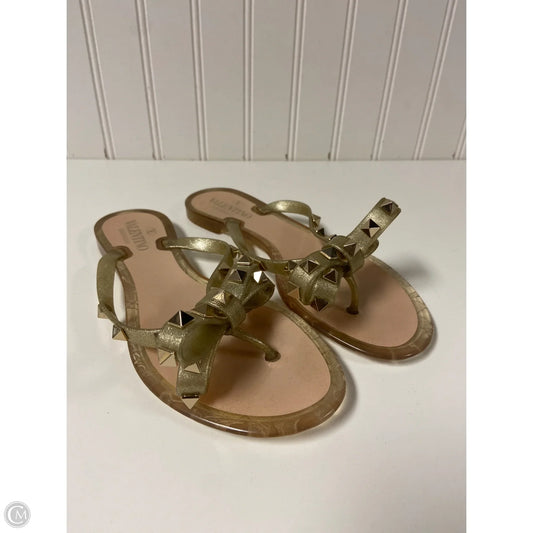 Sandals Luxury Designer By Valentino-garavani In Gold, Size: 5.5