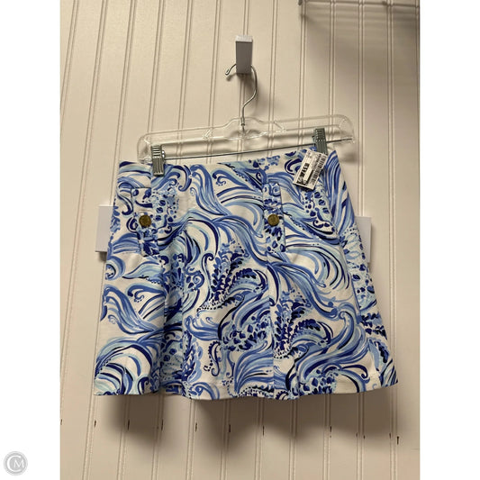 Skort Designer By Lilly Pulitzer In Blue & White, Size: Xs