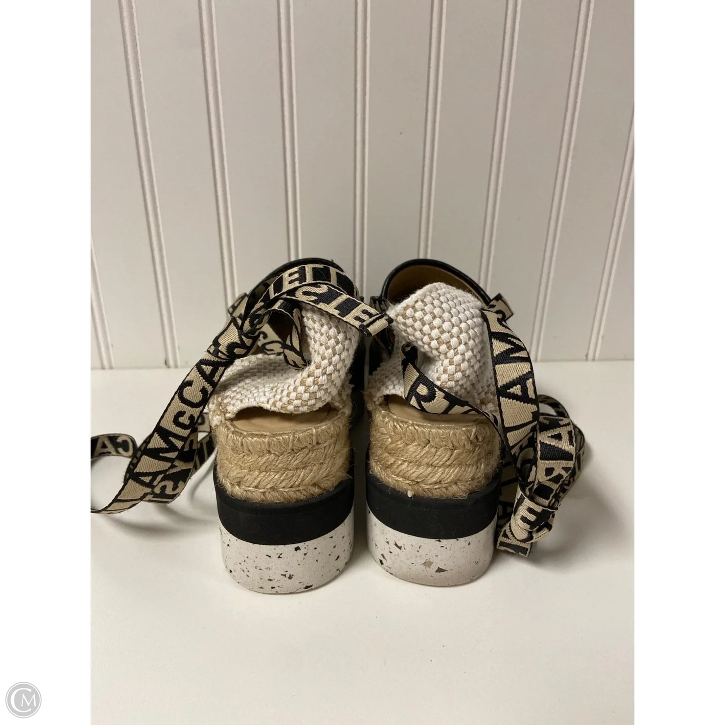 Sandals Luxury Designer By Stella Mccartney In Black & Cream, Size: 6
