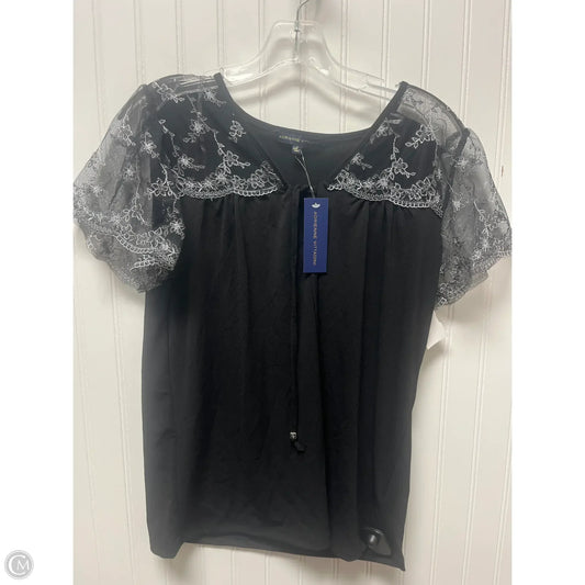 Top Short Sleeve By Adrienne Vittadini In Black, Size: S