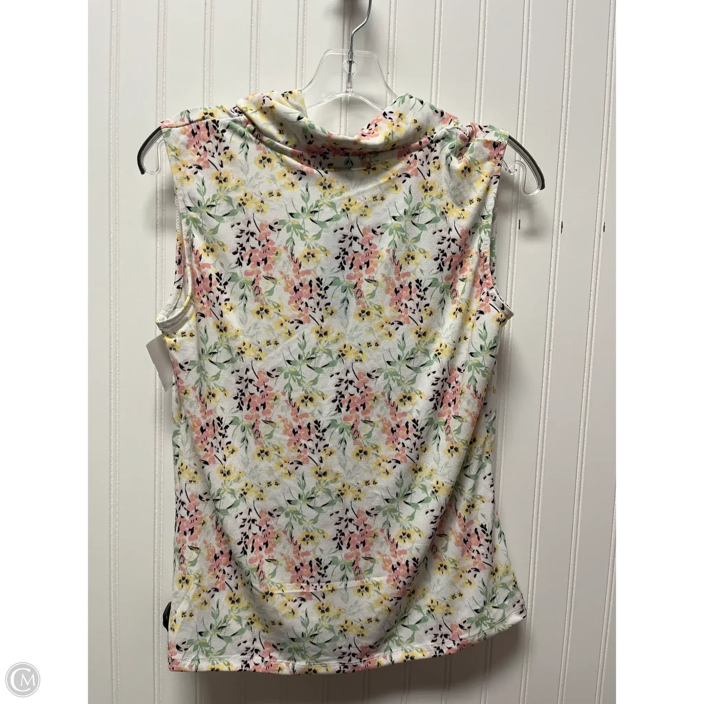 Top Sleeveless By Adrienne Vittadini In Floral Print, Size: S