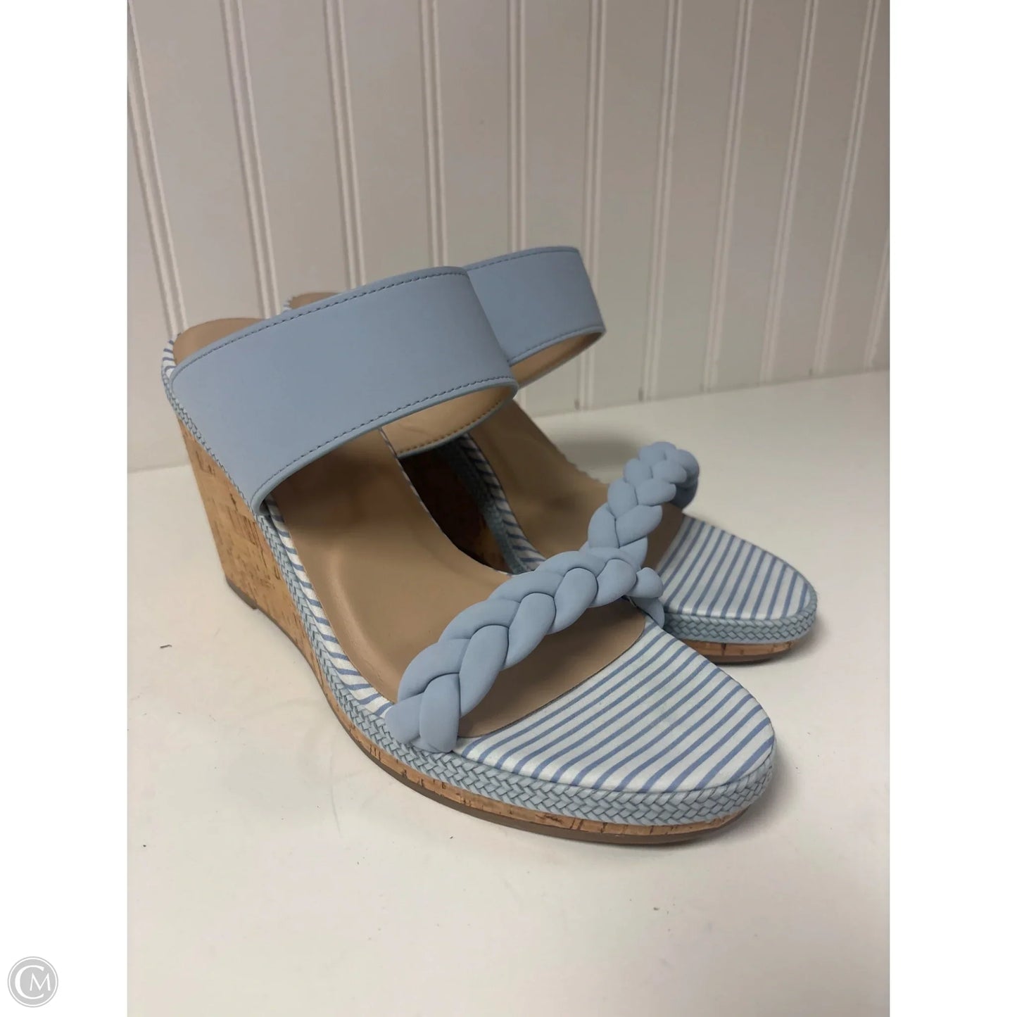 Sandals Heels Wedge By Draper James In Blue, Size: 10