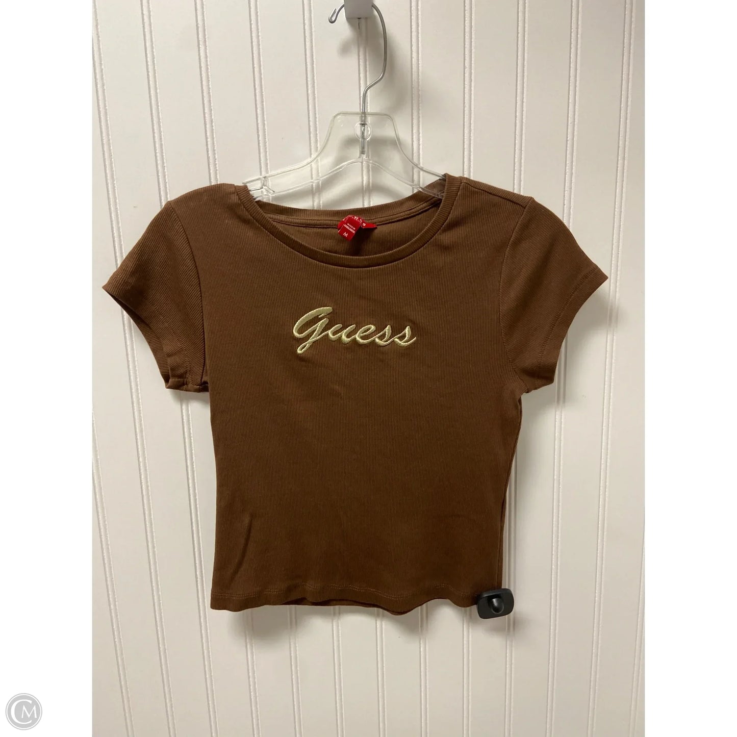 Top Short Sleeve Basic By Guess In Brown, Size: M