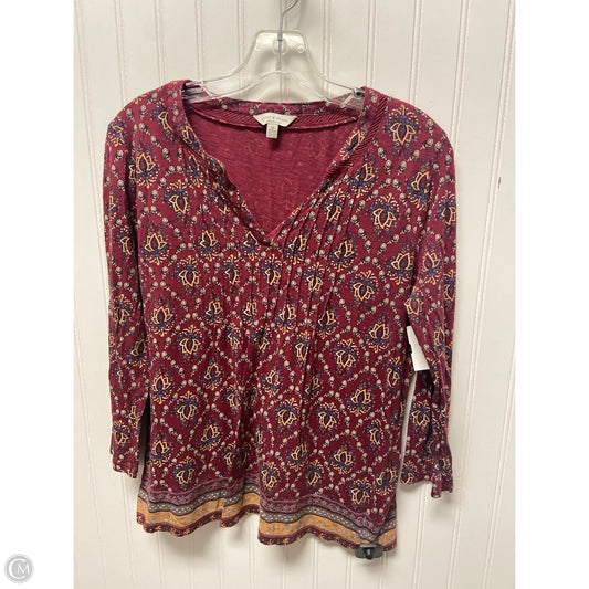 Top Long Sleeve Basic By Lucky Brand In Maroon, Size: M