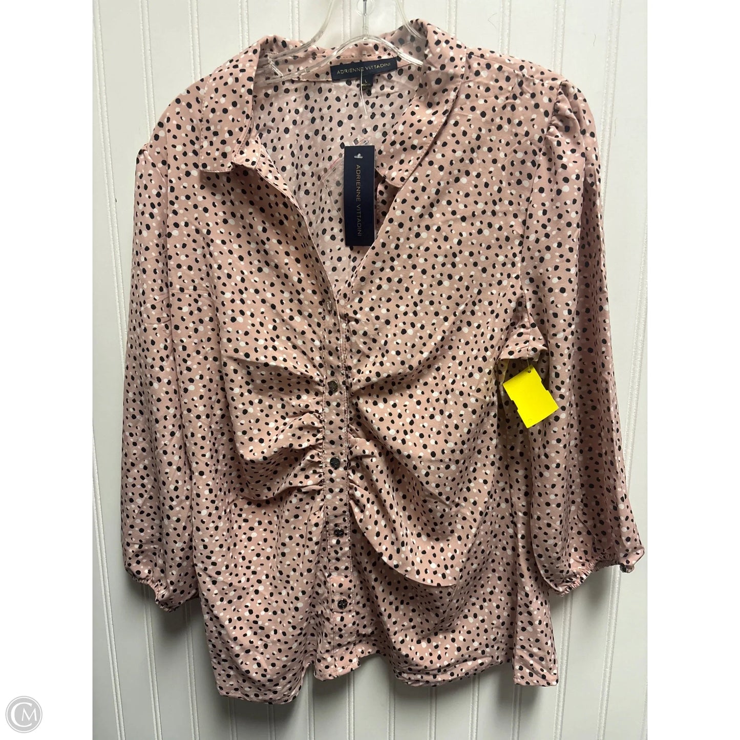 Top Long Sleeve By Adrienne Vittadini In Pink, Size: L