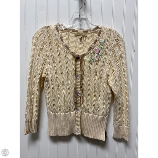 Sweater Cardigan By Easel In Beige, Size: M