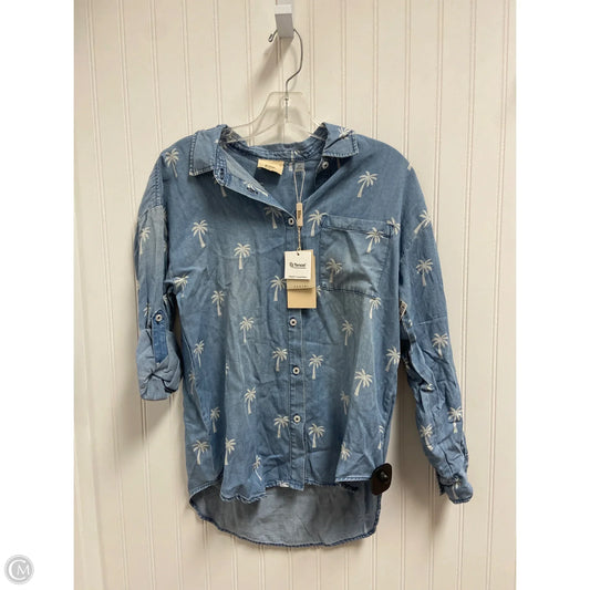 Top Long Sleeve By Elie Tahari In Blue Denim, Size: Sp