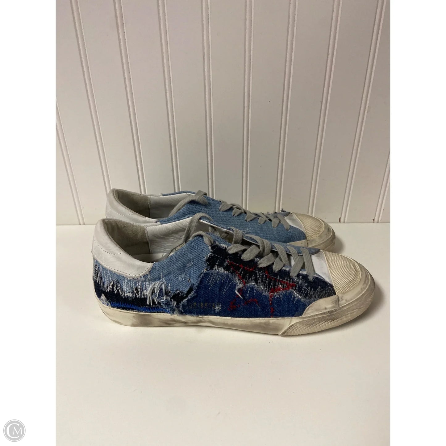 Shoes Luxury Designer By Golden Goose In Blue Denim, Size: 11