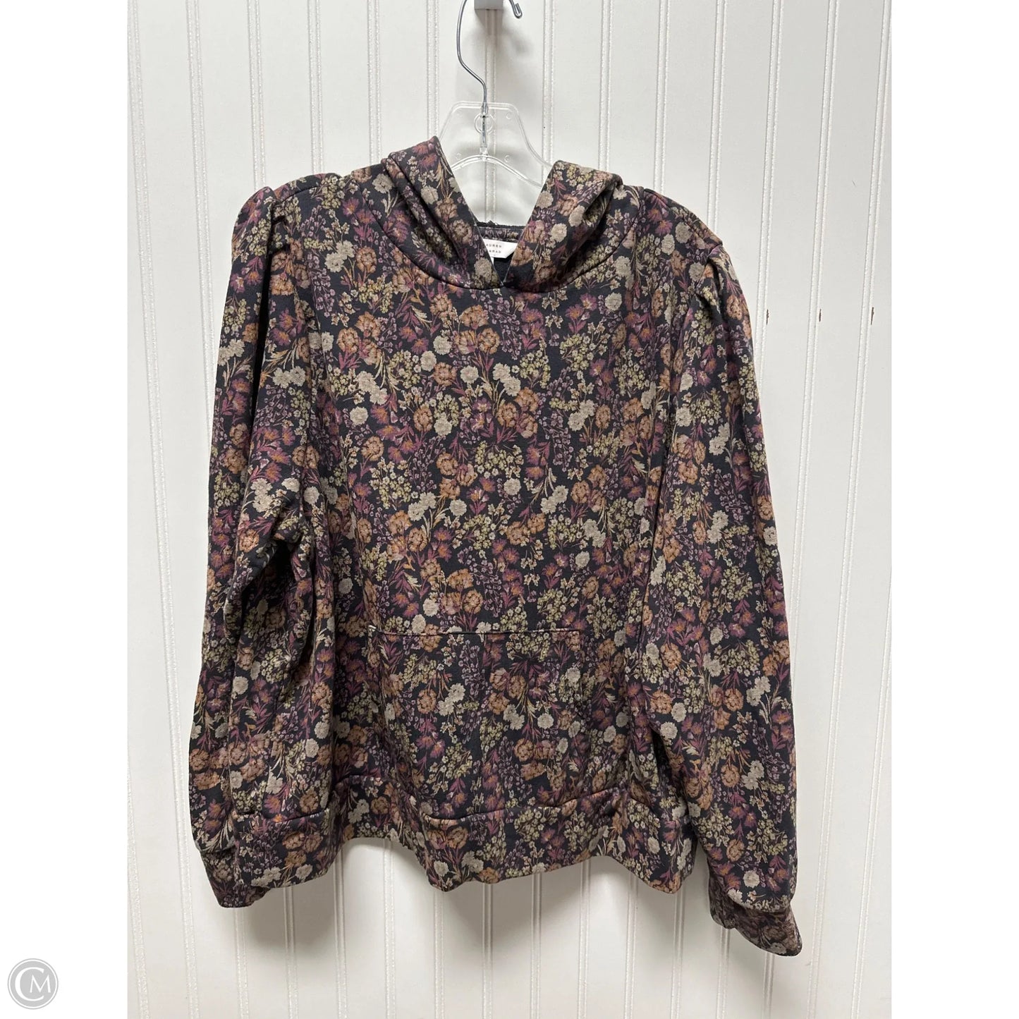 Sweatshirt Hoodie By Lc Lauren Conrad In Floral Print, Size: 1x