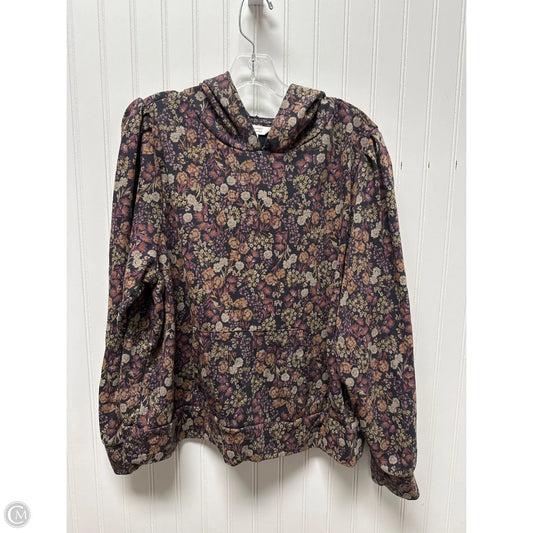 Sweatshirt Hoodie By Lc Lauren Conrad In Floral Print, Size: 1x