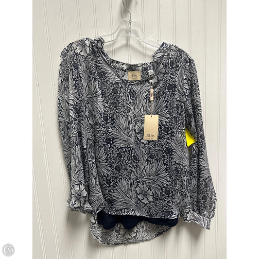Top Long Sleeve By Elie Tahari In Blue & White, Size: Sp