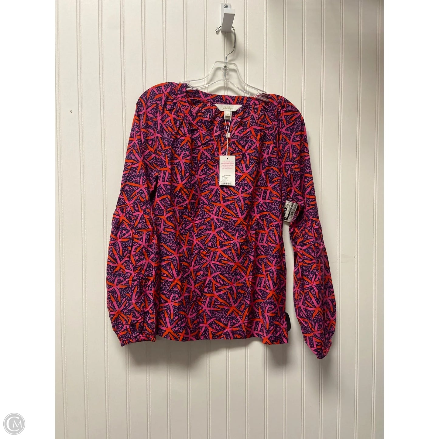 Top Long Sleeve Designer By Lilly Pulitzer In Blue & Pink, Size: Xs