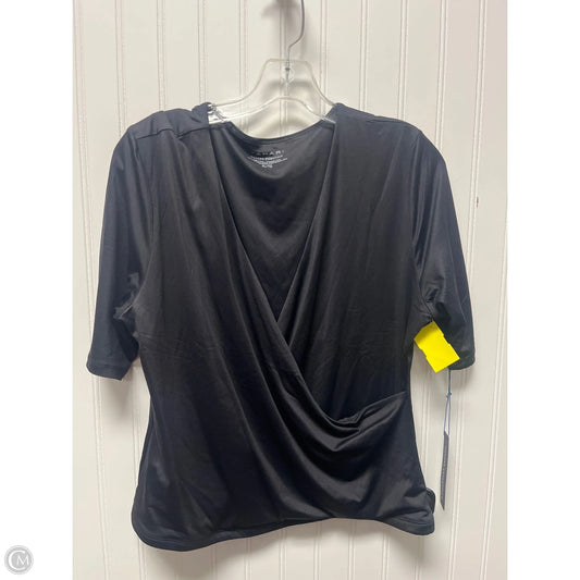 Top Short Sleeve By Tahari In Black, Size: Xl