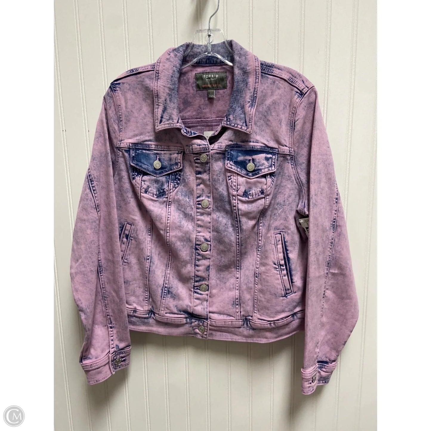 Jacket Denim By Torrid In Pink, Size: L