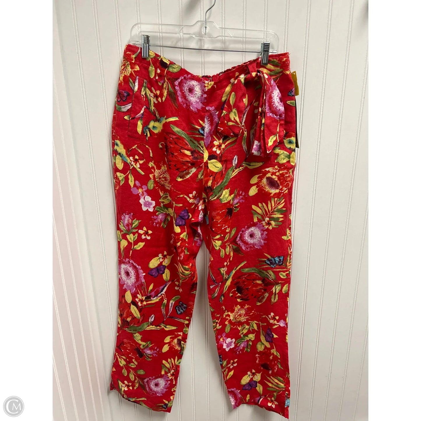 Pants Linen By Peck And Peck In Red, Size: 14