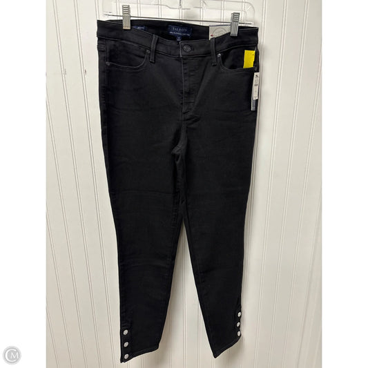 Jeans Straight By Talbots In Black Denim, Size: 8