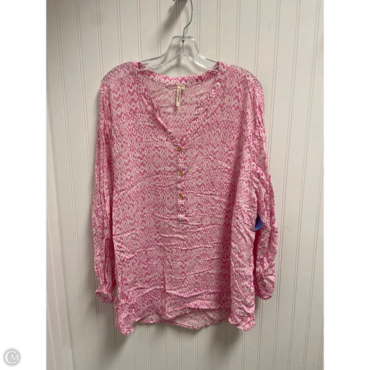 Top Long Sleeve Basic By Grand And Greene In Pink, Size: 3x