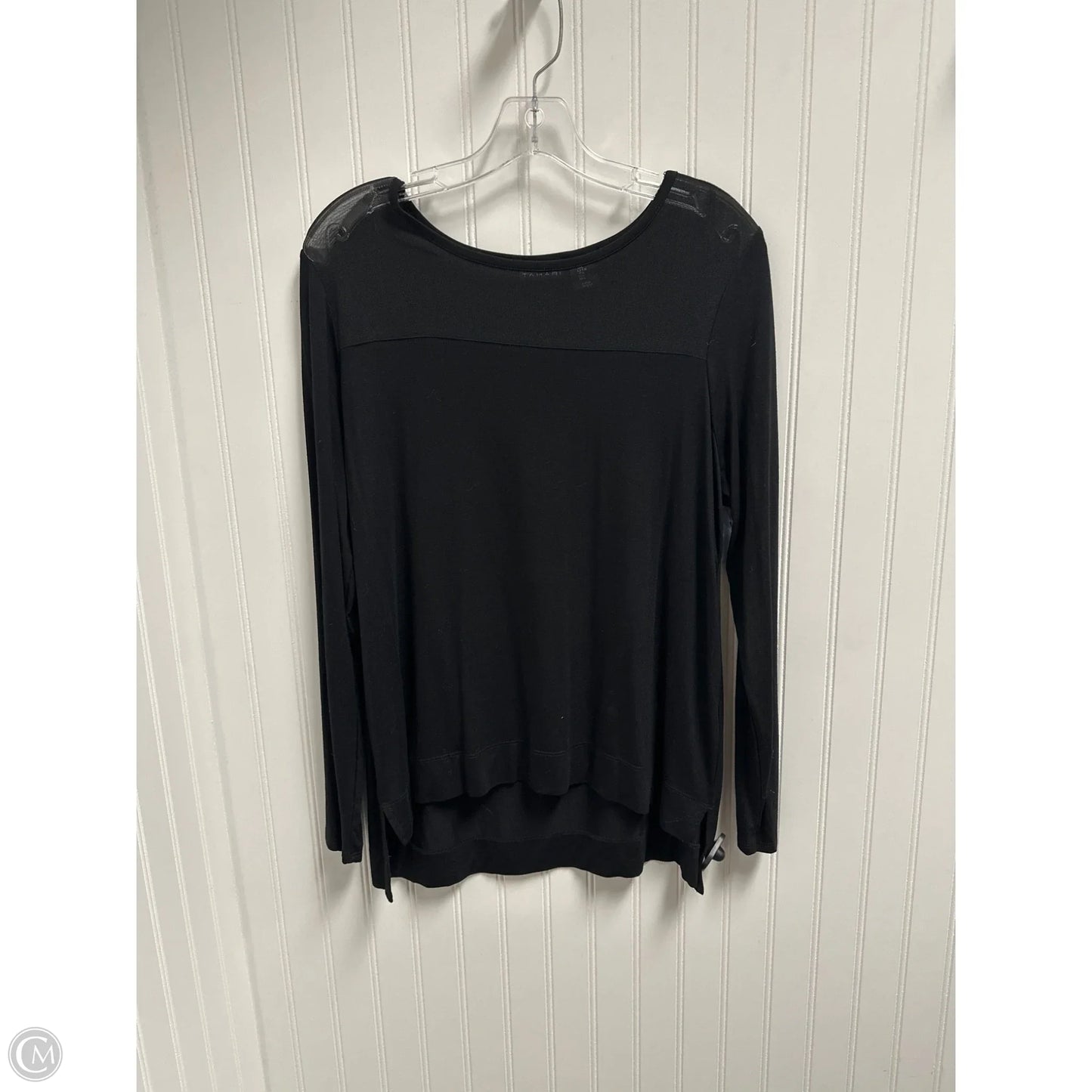 Top Long Sleeve Basic By Tahari In Black, Size: L