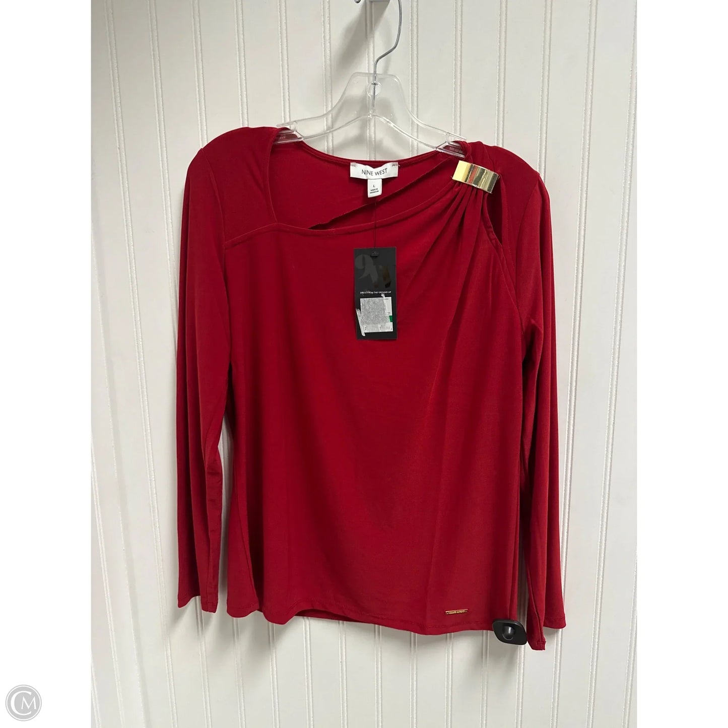 Top Long Sleeve By Nine West In Red, Size: L
